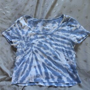 Blue and White Tie-Dye Top